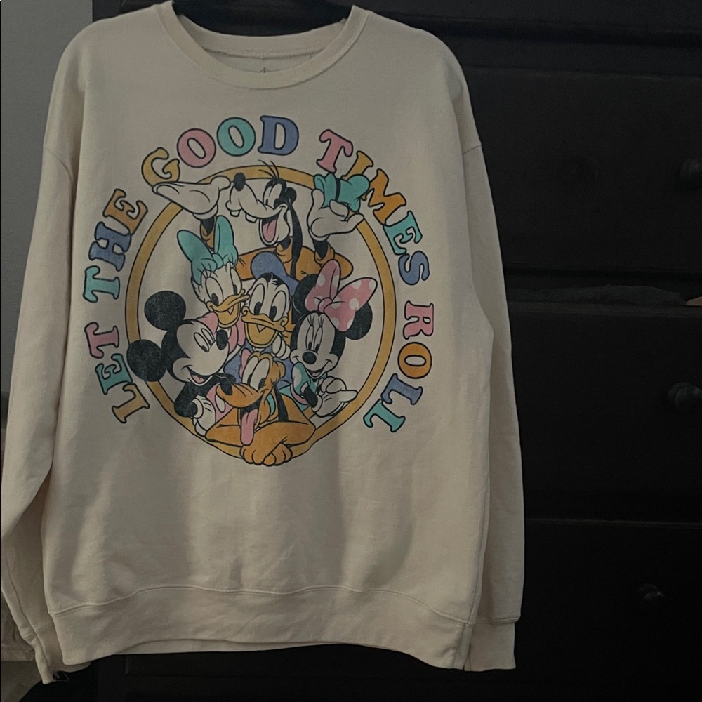 Disney Cream Sweater with Colorful Characters